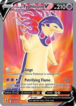 Pokemon Hisuian Typhlosion V - 169/189 - Full Art Ultra Rare - Sword & Shield - Astral Radiance