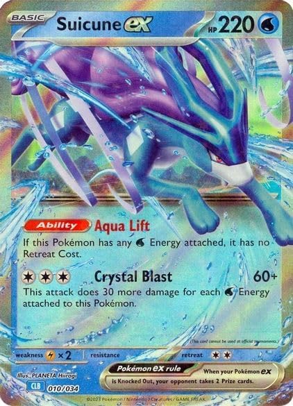 Pokemon – Suicune ex 010/034 CLB -  Game Classic – Holo Foil – Single Card
