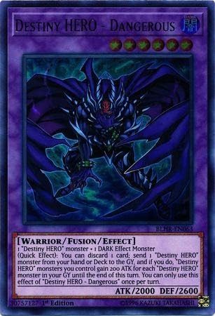 Yu-Gi-Oh! - Destiny Hero - Dangerous - BLHR-EN063 - Ultra Rare - 1st Edition - Battles of Legend: Hero's Revenge