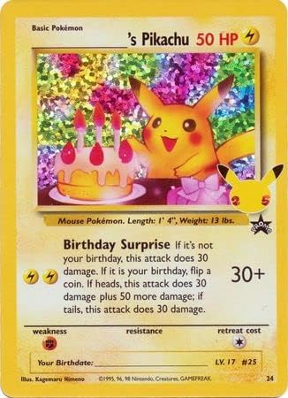 The Pokemon Company International Pokemon Single Card BIRTHDAY PIKACHU Celebrations CLASSIC COLLECTION