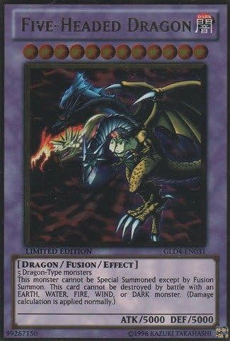 Yu-Gi-Oh! - Five-Headed Dragon (GLD4-EN031) - Gold Series 4: Pyramids Edition - Limited Edition - Gold Rare