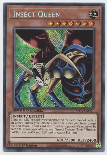YU-GI-OH! Insect Queen - SBC1-END01 - Secret Rare - 1st Edition -  - Age 156+