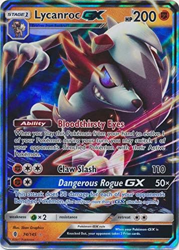 Pokemon Lycanroc-GX - 74/145 - Ultra Rare - Sun & Moon: Guardians Rising