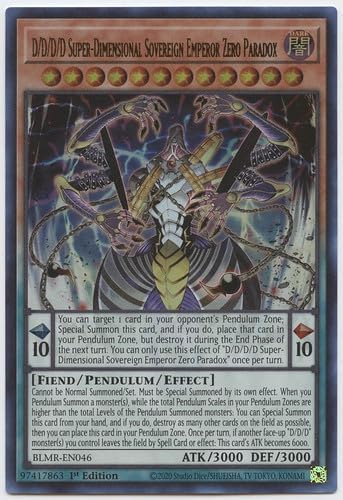 D/D/D/D Super-Dimensional Sovereign Emperor Zero Paradox - BLMR-EN046 - Ultra Rare - 1st Edition