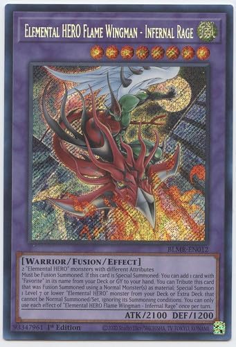 YU-GI-OH! Elemental Hero Flame Wingman - Infernal Rage - BLMR-EN012 - Secret Rare - 1st Edition
