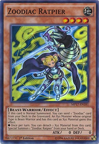 yu-gi-oh Zoodiac Ratpier - MP17-EN181 - Super Rare - 1st Edition - 2017 Mega-Tin Mega Pack (1st Edition)