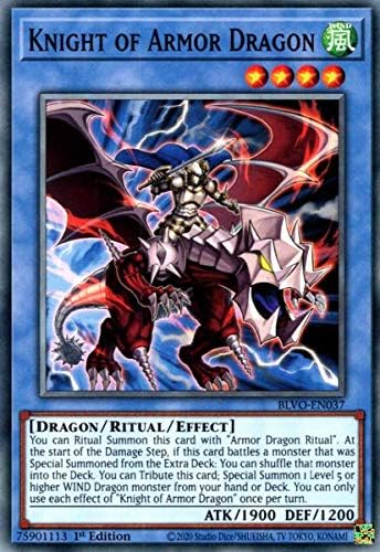 Collectible Card - Knight of Armor Dragon - BLVO-EN037 - Common - 1st Edition - 1 Card