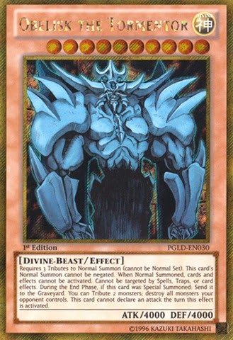 Yu-Gi-Oh! - Obelisk the Tormentor (PGLD-EN030) - Premium Gold - 1st Edition - Gold Secret Rare