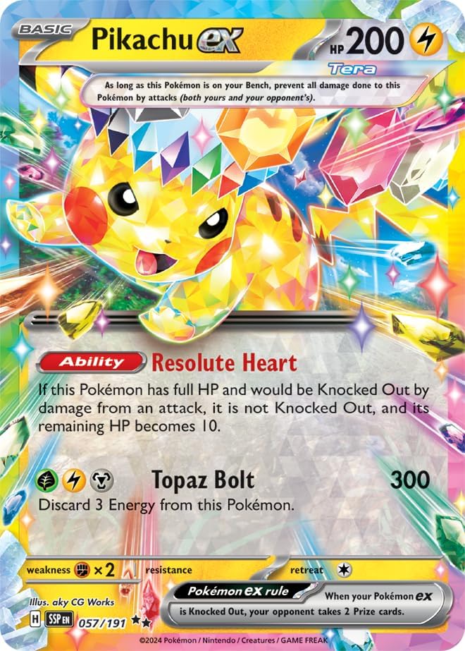 Pokemon - Pikachu ex 057/191 - Surging Sparks - Tera Double Rare
