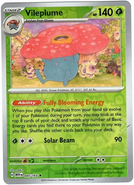 Pokemon - Vileplume 045/165 - Pokemon 151 - Reverse Foil - Single Card