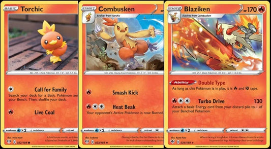Blaziken 024/189 - Darkness Ablaze - Pokemon Evolution 3 Card Lot - Foil - Stage 2