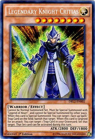 Yu-Gi-Oh! - Legendary Knight Critias (DRL2-EN002) - Dragons of Legend 2 - 1st Edition - Secret Rare
