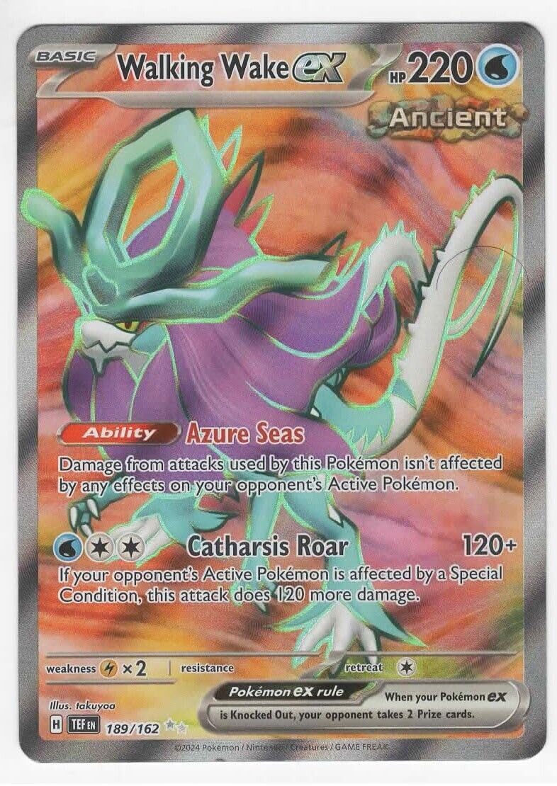 Pokemon – Walking Wake ex 189/162 - Temporal Forces – Full Art – Ultra Rare – Holo Foil Card