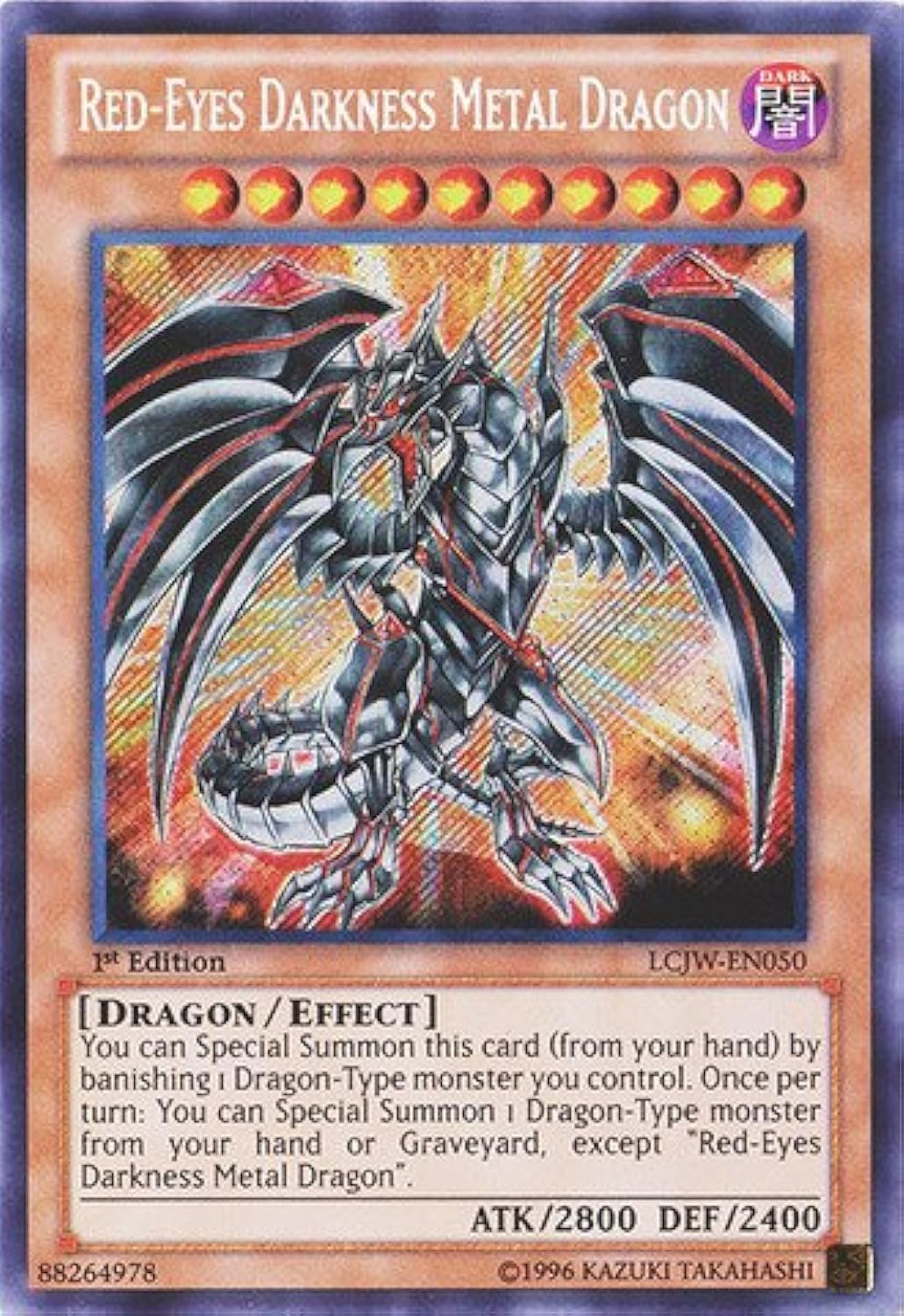 Yu-Gi-Oh! - Red-Eyes Darkness Metal Dragon (LCJW-EN050) - Legendary Collection 4: Joeys World - 1st Edition - Secret Rare