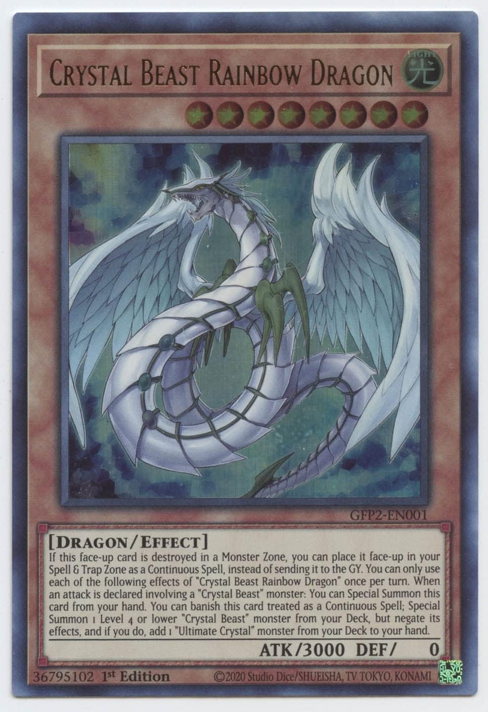 Crystal Beast Rainbow Dragon - GFP2-EN001 - Ultra Rare - 1st Edition