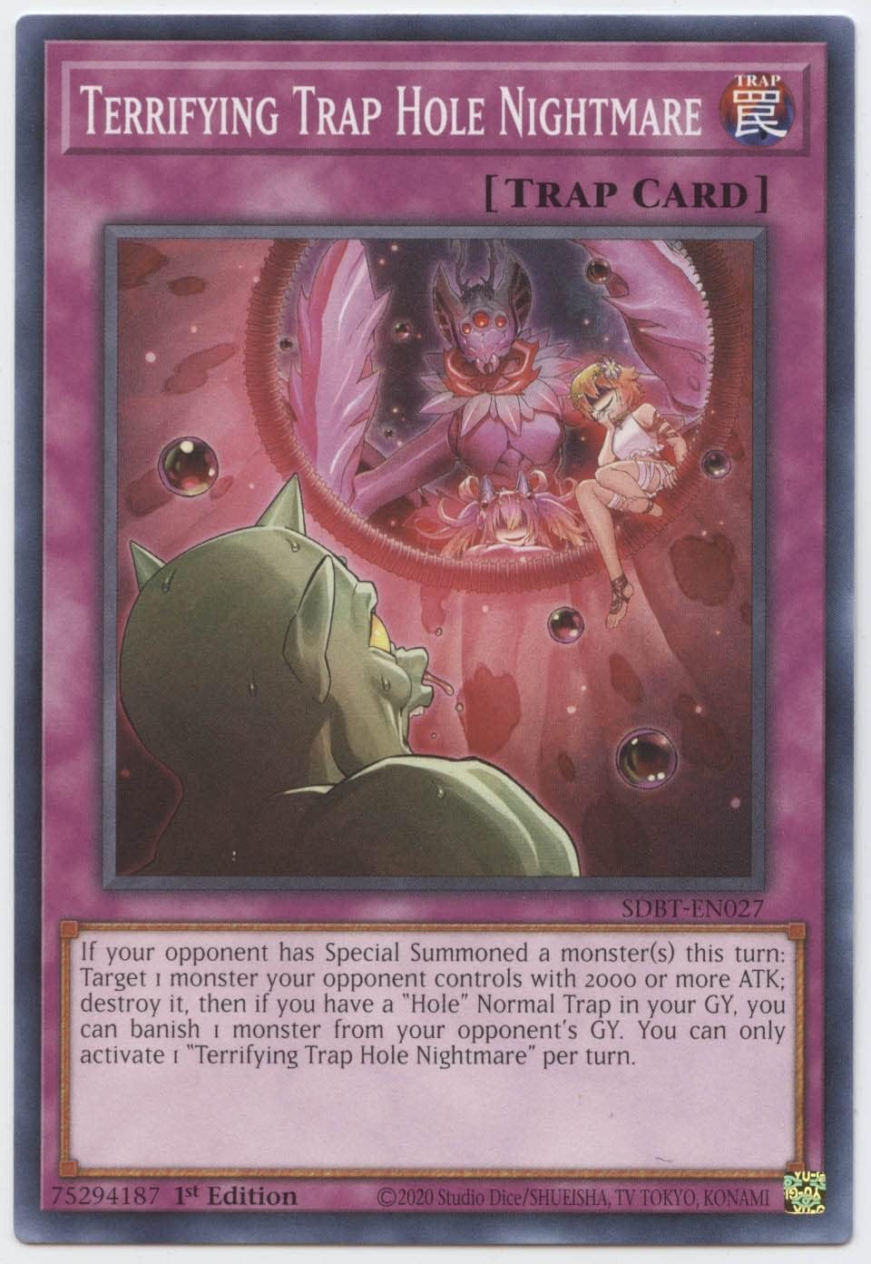 Terrifying Trap Hole Nightmare - SDBT-EN027 - Common - 1st Edition