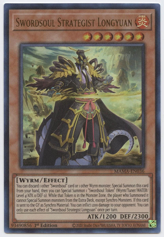 YU-GI-OH! Swordsoul Strategist Longyuan - MAMA-EN036 - Ultra Rare - 1st Edition