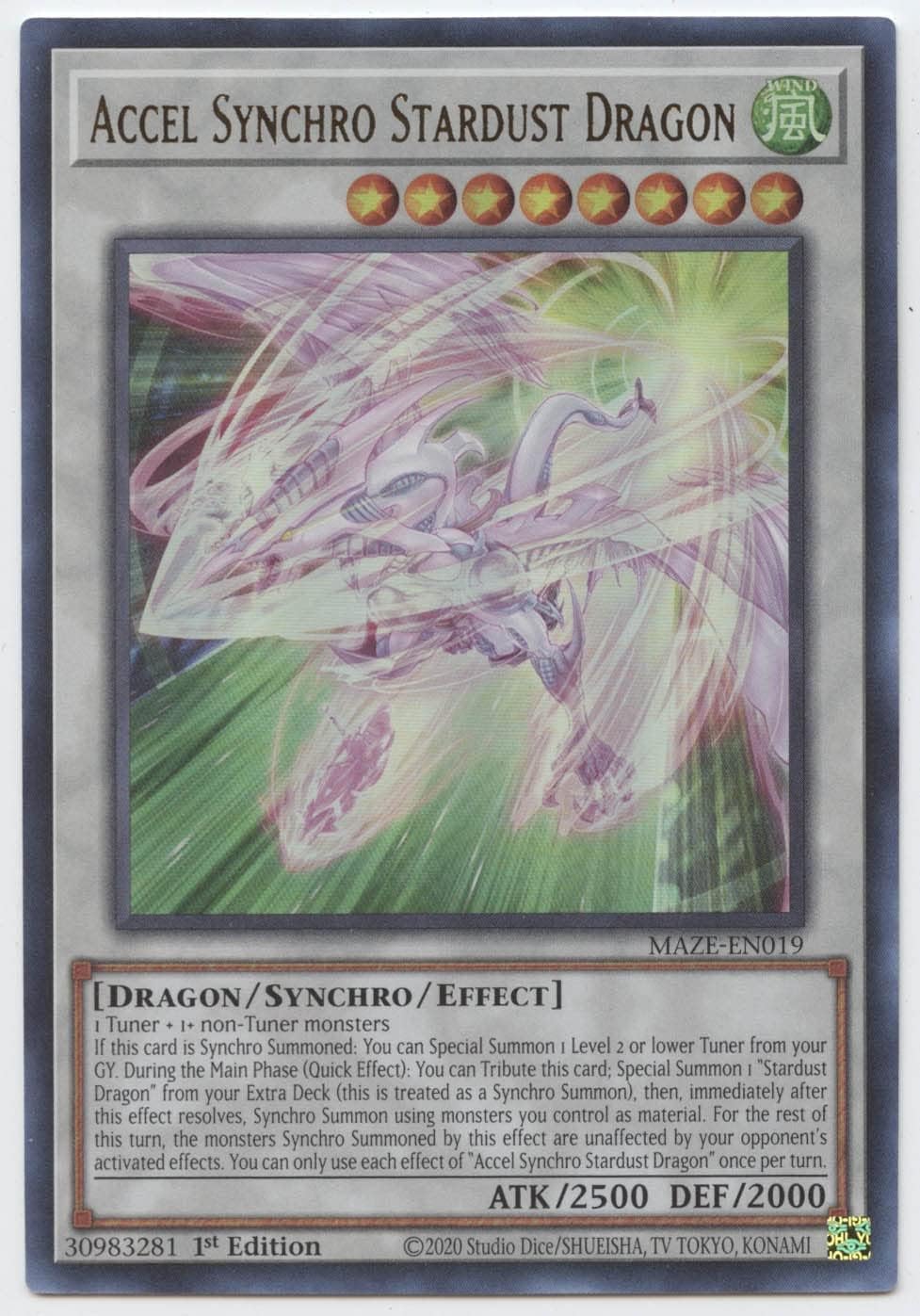 Accel Synchro Stardust Dragon - MAZE-EN019 - Ultra Rare - 1st Edition