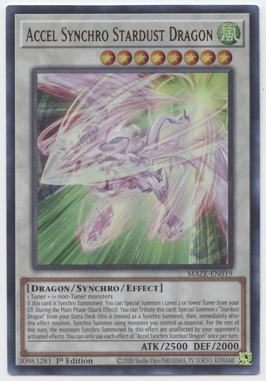 Accel Synchro Stardust Dragon - MAZE-EN019 - Ultra Rare - 1st Edition