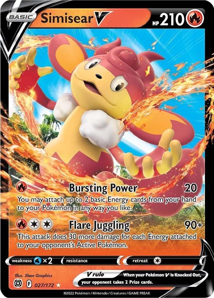 Simisear V - 027/172 - Ultra Rare - Sword & Shield: Brilliant Stars