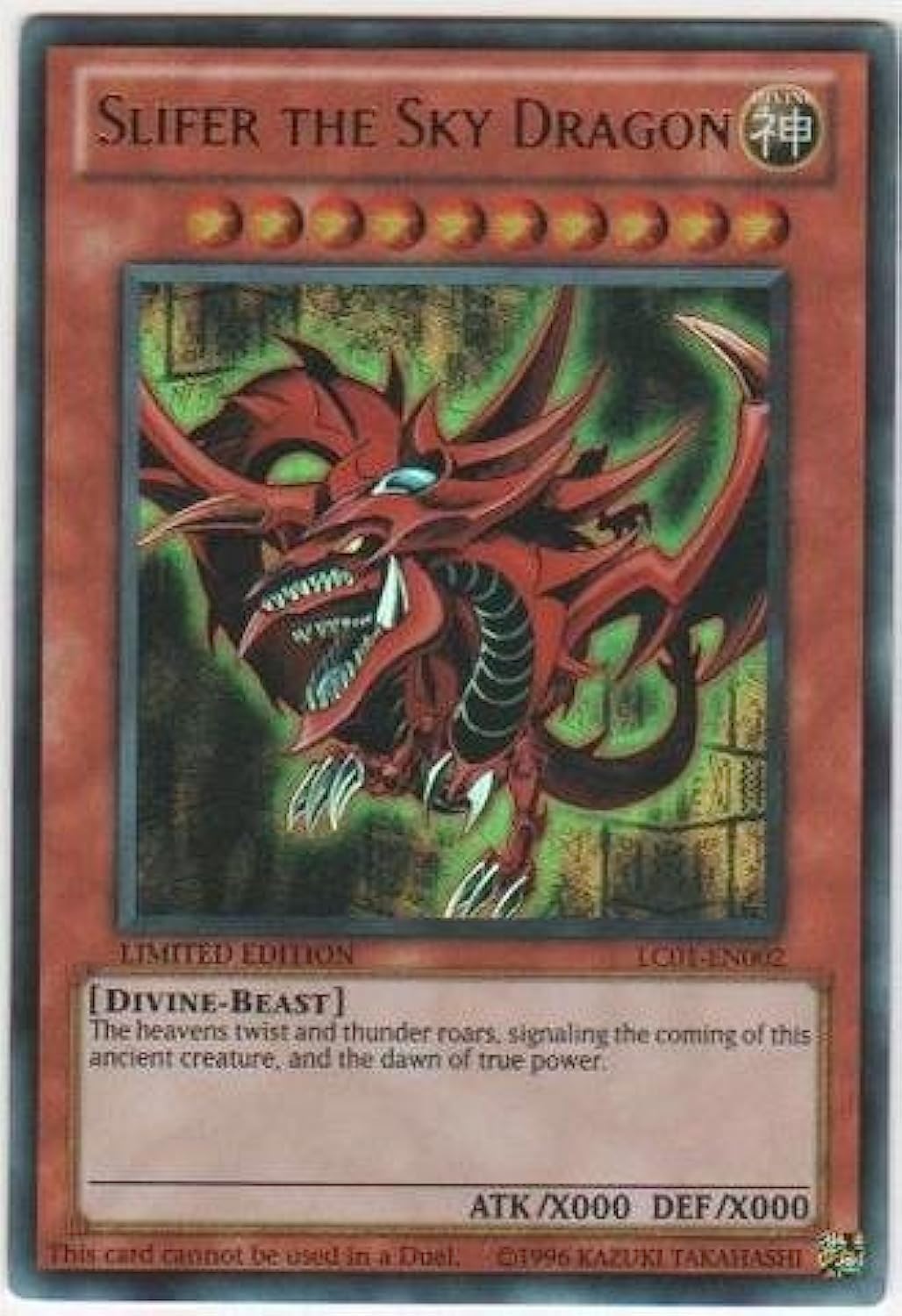Yu-gi-oh! - Slifer The Sky Dragon (LC01- EN002) - Legendary Collection - Limited Edition - Ultra Rare
