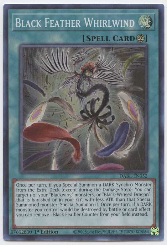 Black Feather Whirlwind - DABL-EN052 - Super Rare - 1st Edition