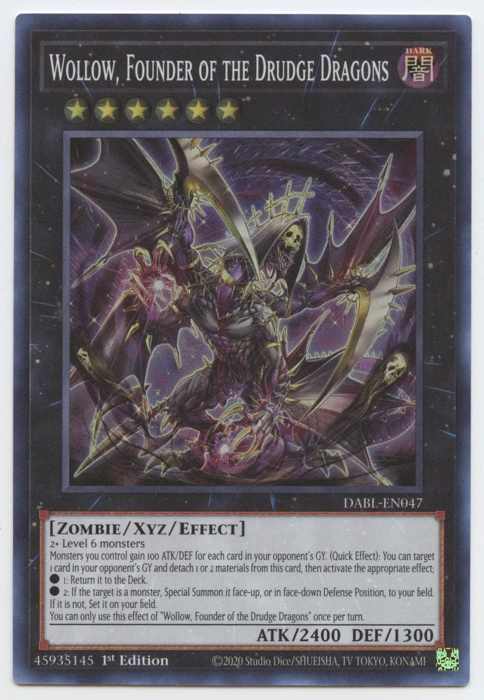 Wollow, Founder of The Drudge Dragons - DABL-EN047 - Super Rare - 1st Edition