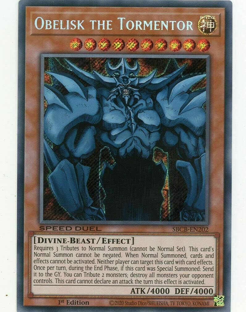 Obelisk The Tormentor - SBCB-EN202 - Secret Rare - 1st Edition