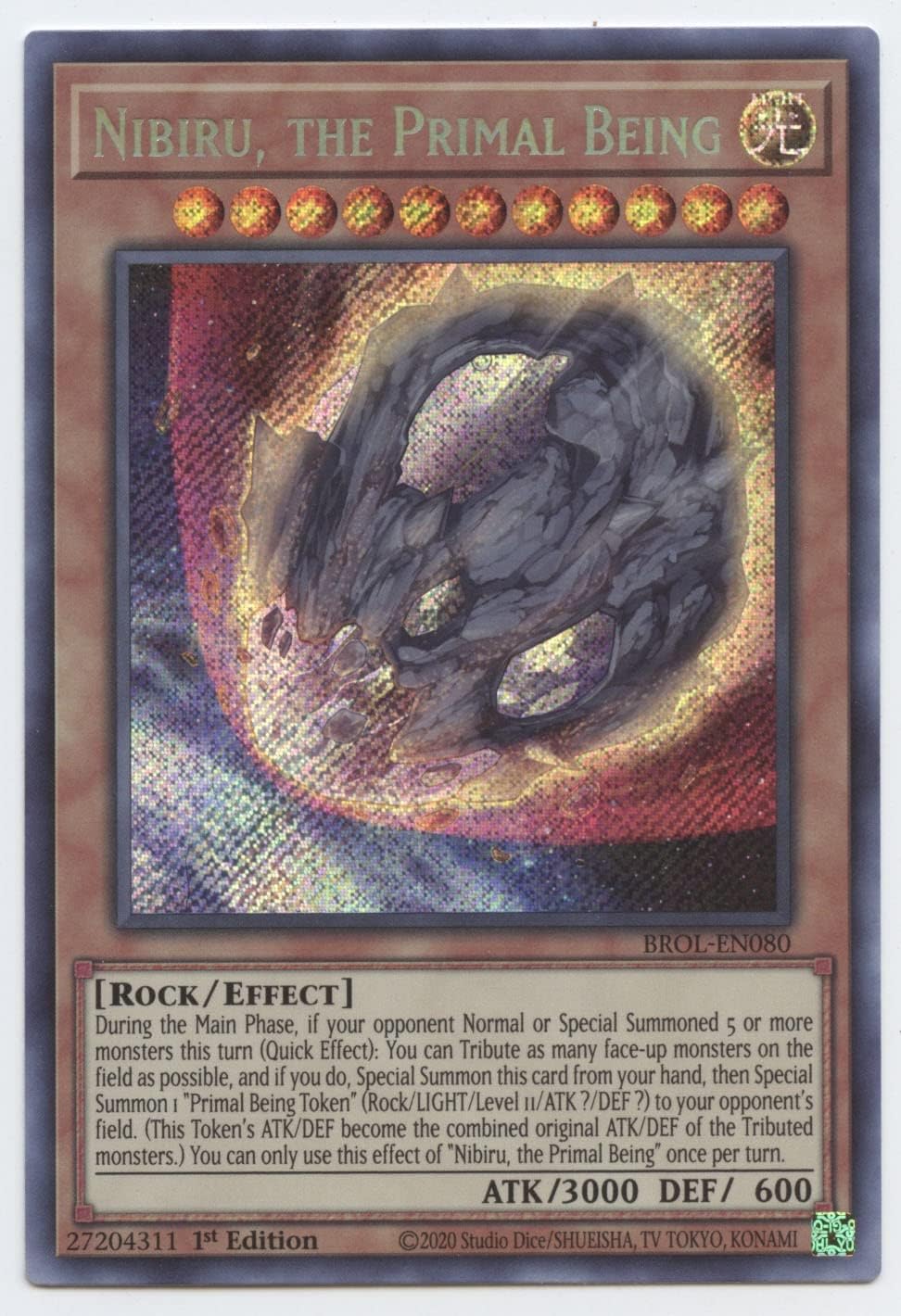 Nibiru, The Primal Being - BROL-EN080 - Secret Rare - 1st Edition