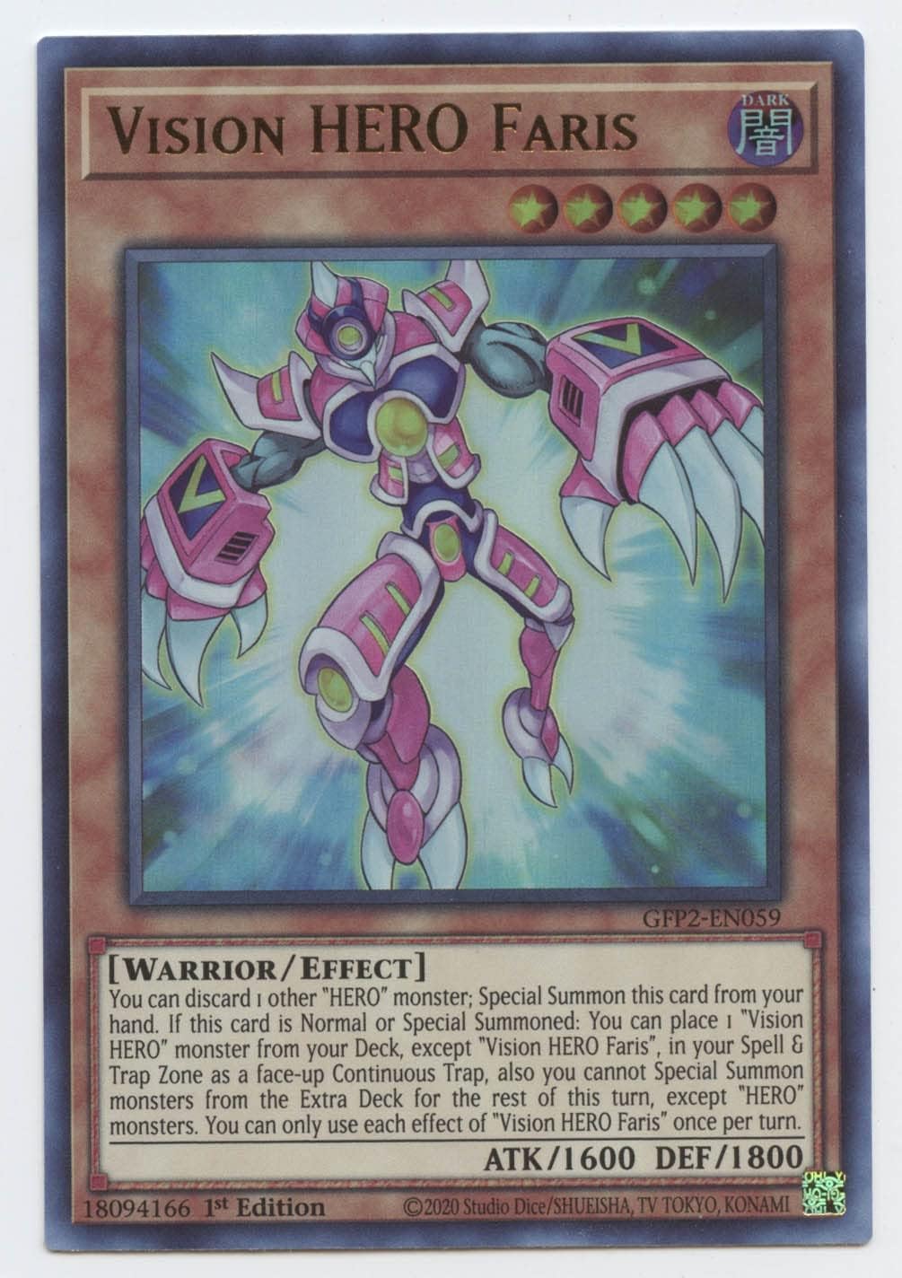 Vision Hero Faris - GFP2-EN059 - Ultra Rare - 1st Edition