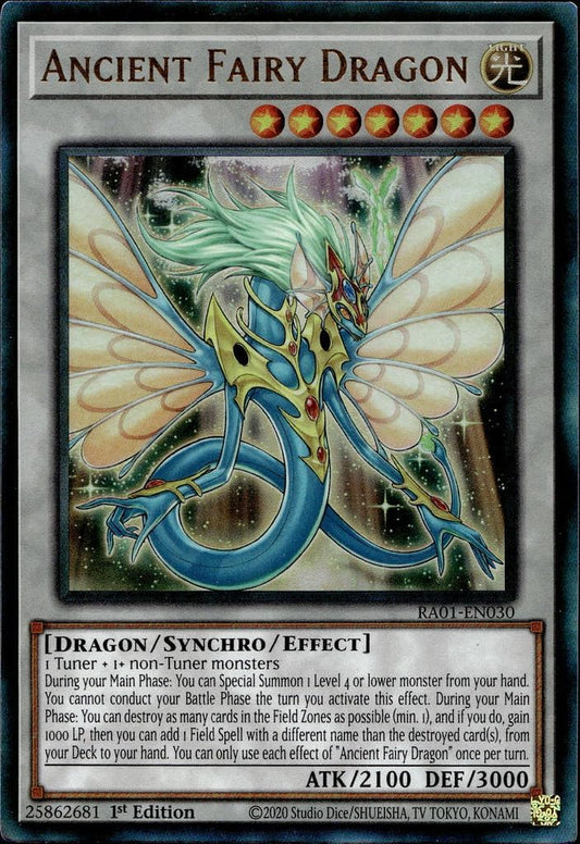 Ancient Fairy Dragon (PUR) - RA01-EN030 - Prismatic Ultimate Rare - 1st Edition
