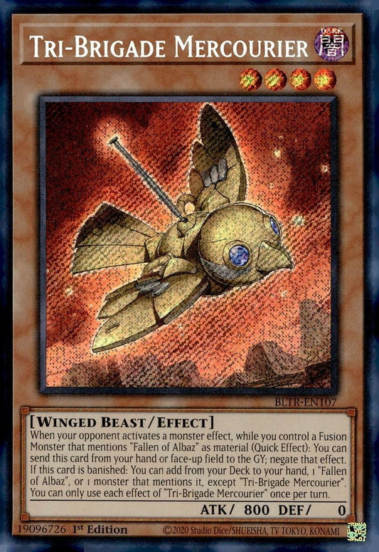 YU-GI-OH! Tri-Brigade Mercourier - BLTR-EN107 - Secret Rare - 1st Edition (1 of 1) - Collectible Card Game Card