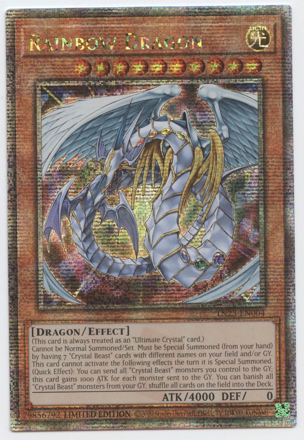Rainbow Dragon - TN23-EN004 - Quarter Century Secret Rare - Limited Edition
