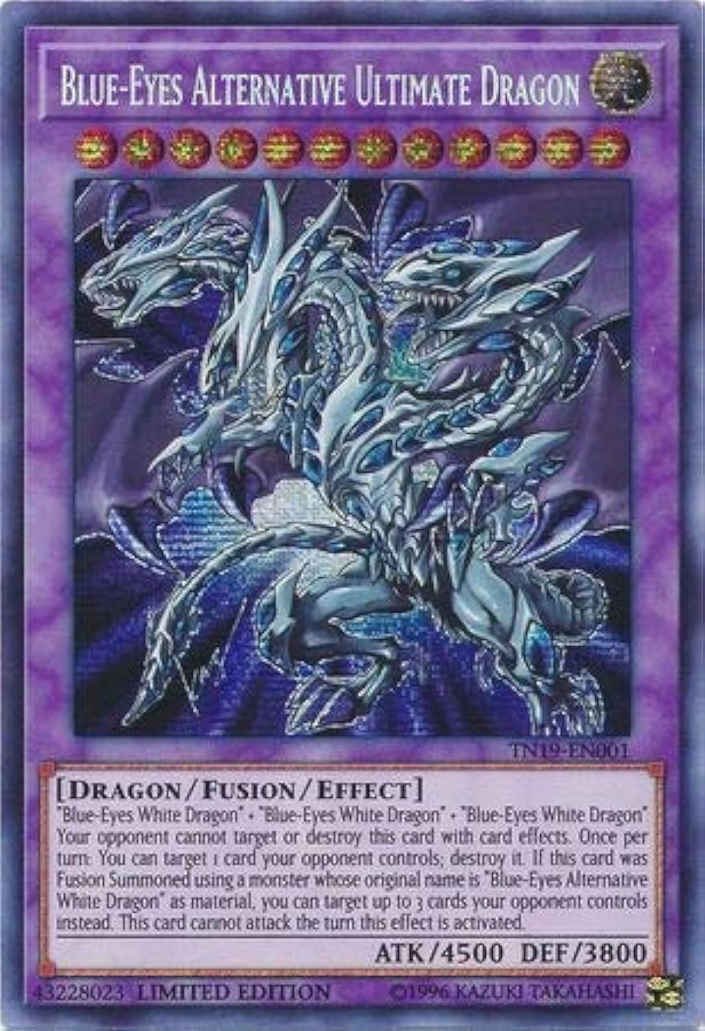 Blue-Eyes Alternative Ultimate Dragon - TN19-EN001 - Prismatic Secret Rare - Limited Edition