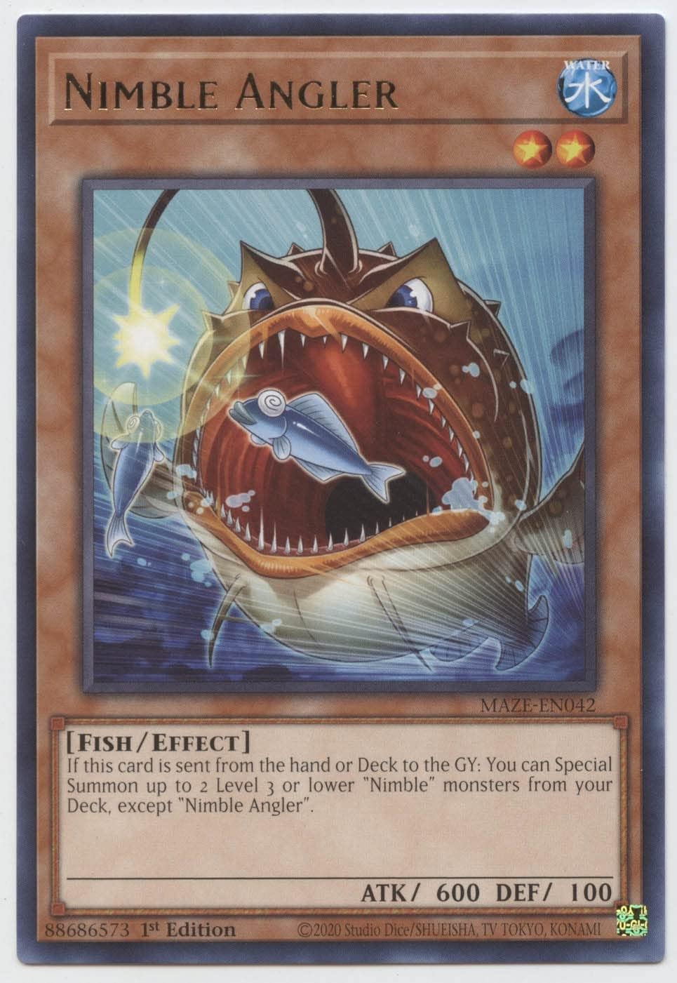 YU-GI-OH! Nimble Angler - MAZE-EN042 - Rare - 1st Edition
