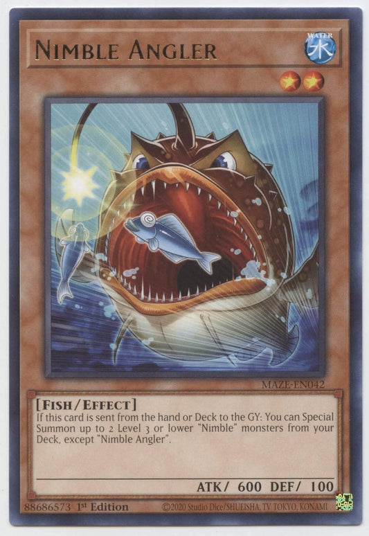 YU-GI-OH! Nimble Angler - MAZE-EN042 - Rare - 1st Edition