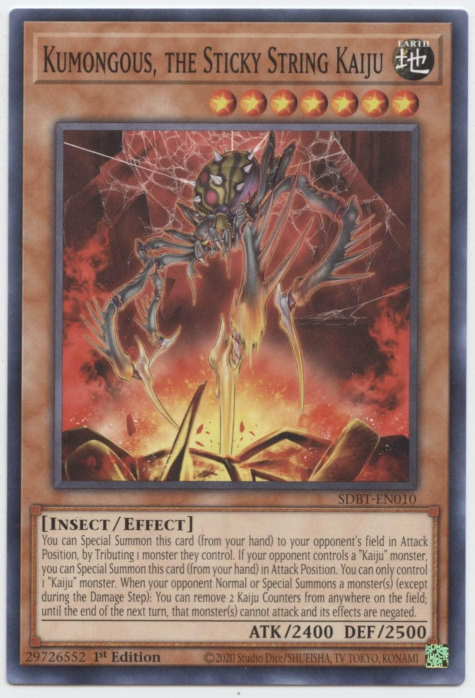 Kumongous, The Sticky String Kaiju - SDBT-EN010 - Common - 1st Edition