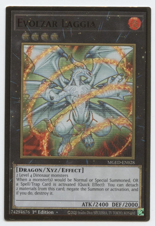 YU-GI-OH! Evolzar Laggia - MGED-EN028 - Premium Gold Rare - 1st Edition Collectible Card - 1