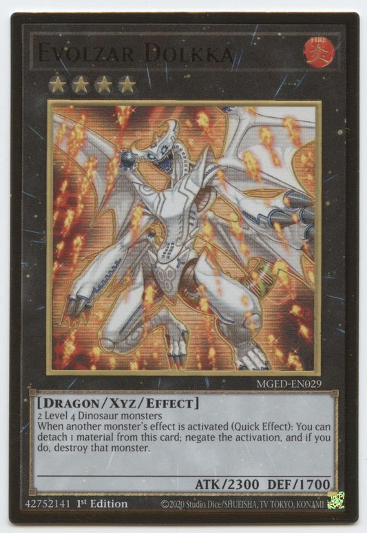 YU-GI-OH! Evolzar Dolkka - MGED-EN029 - Premium Gold Rare - 1st Edition