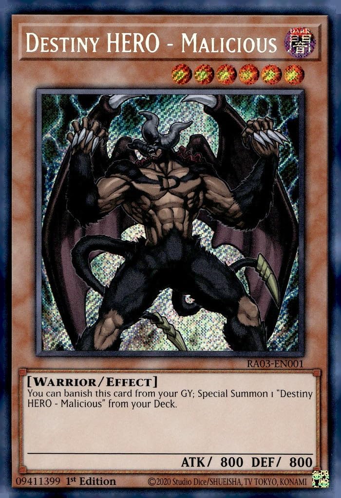Destiny Hero - Malicious (Secret Rare) - RA03-EN001 - Secret Rare - 1st Edition