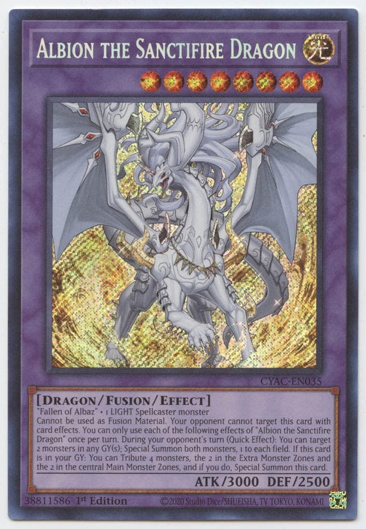 Albion The Sanctifire Dragon - CYAC-EN035 - Secret Rare - 1st Edition Purple