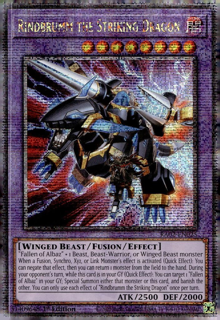 Rindbrumm The Striking Dragon (Quarter Century Secret Rare) - RA02-EN025 - Quarter Century Secret Rare - 1st Edition