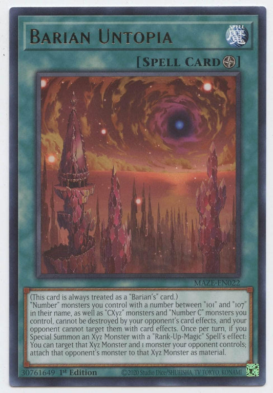 Barian Untopia - MAZE-EN022 - Rare - 1st Edition