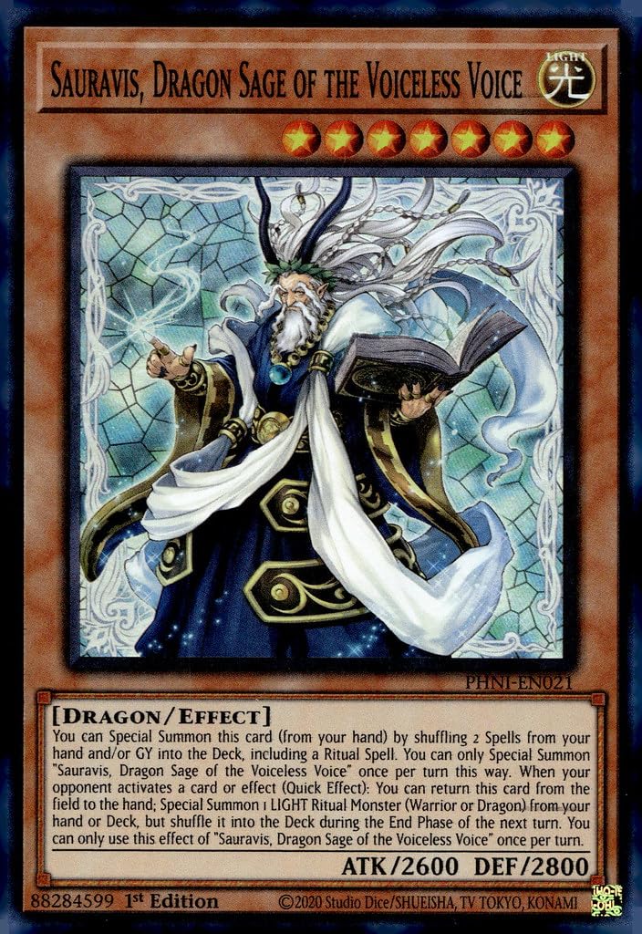 Sauravis, Dragon Sage of The Voiceless Voice - PHNI-EN021 - Super Rare - 1st Edition