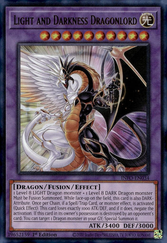 YU-GI-OH! Light and Darkness Dragonlord - INFO-EN034 - Ultra Rare - 1st Edition - 1 Card -  Game Singles