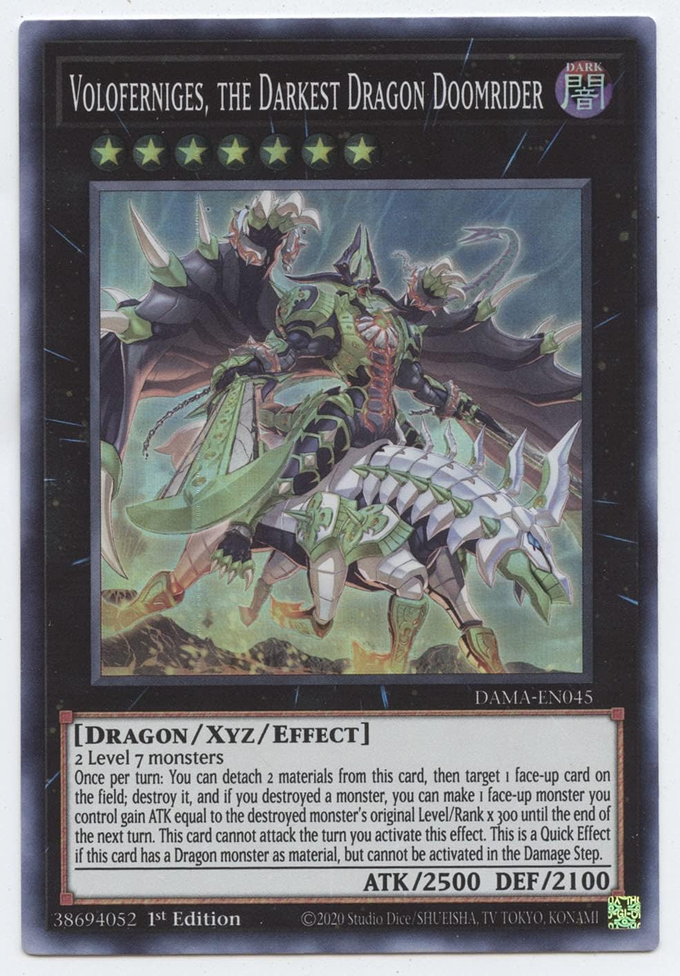Voloferniges, The Darkest Dragon Doomrider - DAMA-EN045 - Super Rare - 1st Edition
