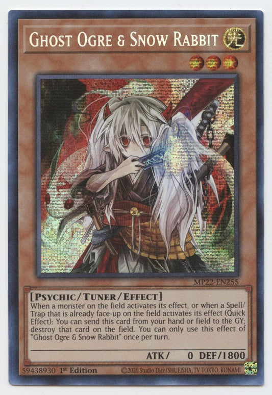 YU-GI-OH! Ghost Ogre & Snow Rabbit - MP22-EN255 - Prismatic Secret Rare - 1st Edition
