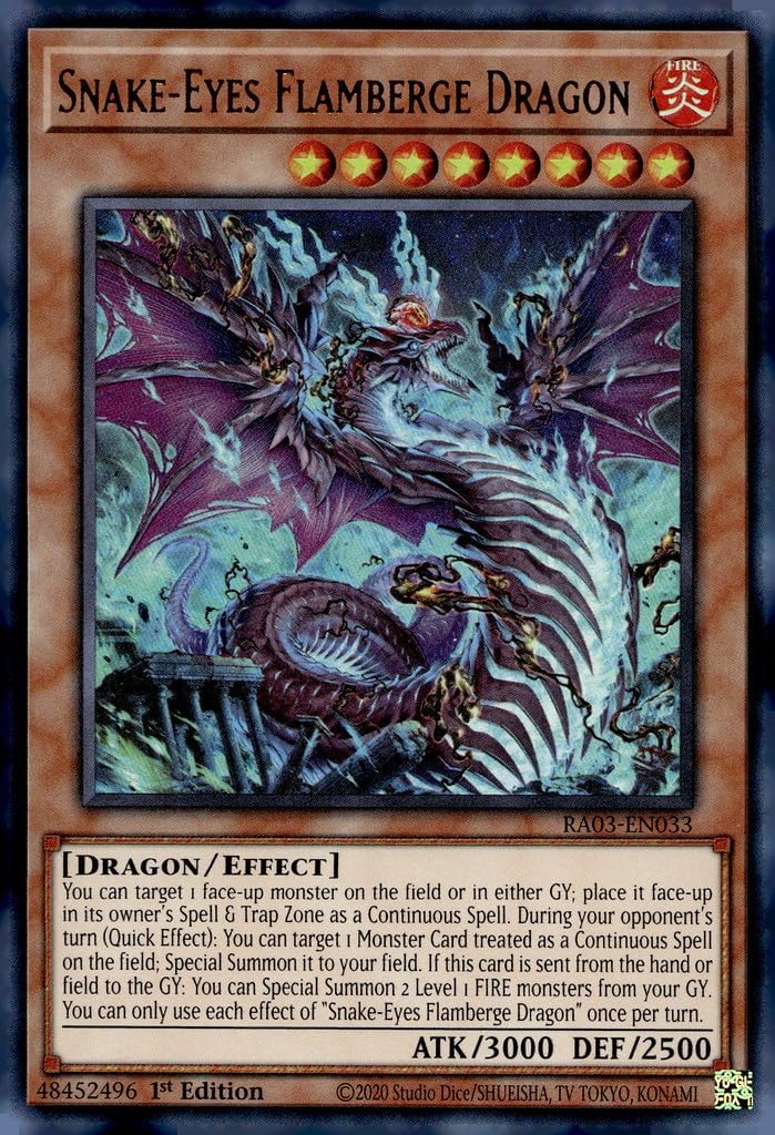 Snake-Eyes Flamberge Dragon (UR) - RA03-EN033 - Ultra Rare - 1st Edition
