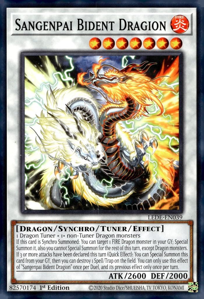 YU-GI-OH! Sangenpai Bident Dragion - LEDE-EN039 - Common - 1st Edition - 1 Card