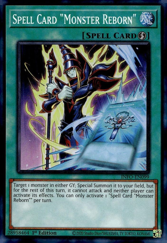 YU-GI-OH! Spell Card Monster Reborn - INFO-EN099 - Super Rare - 1st Edition - Collectible Card Game Card -  - Card - 1 count